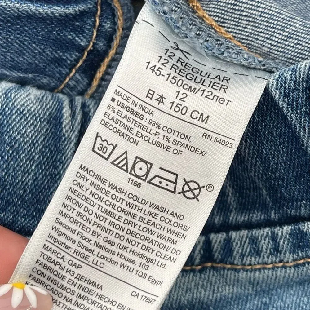 Gap Kids Girls Velvet Heart Pull-On Jeggings Blue Indigo Ankle Length Size 12